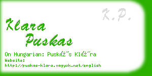 klara puskas business card